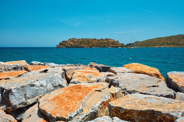 Foto la isla de spinalonga, en creta, grecia