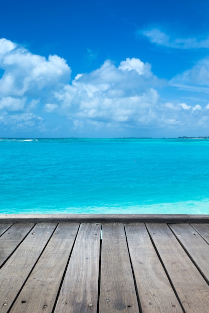 Isla tropical de Maldivas con playa de arena blanca y mar