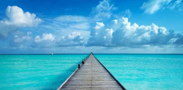 Isla tropical de Maldivas con playa de arena blanca y mar