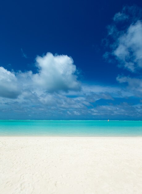 Isla tropical de Maldivas con playa de arena blanca y mar