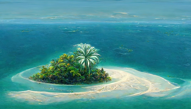 Isla tropical en medio del océano paraíso tropical Destino perfecto