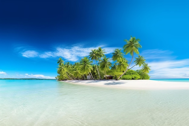 Una isla tropical con palmeras