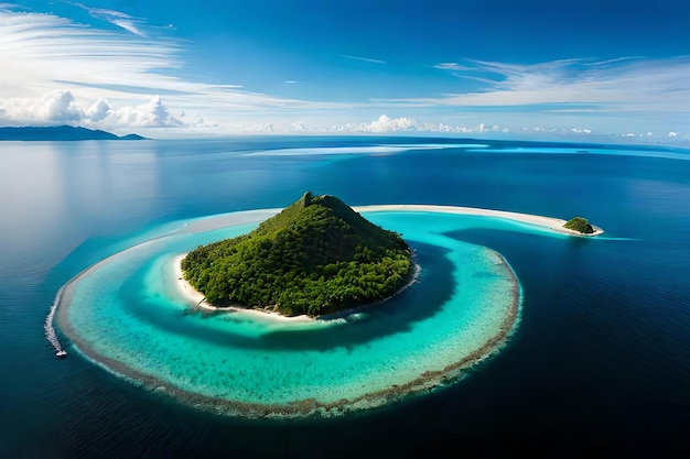 una isla tropical con un par de islas en el agua