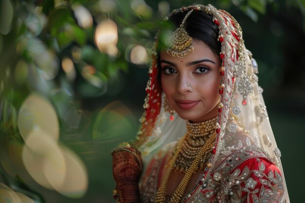 Foto islamabad pakistán 3 de septiembre de 2022 novia india vestida con ropa tradicional de boda