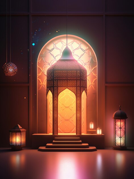 islámico eid al fitr banner diseño contemporáneo