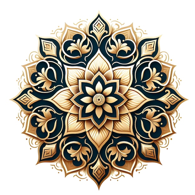 Foto islamische blumen-mandalastyl-logo-design-vorlage generativ ai