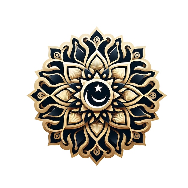 Foto islamische blumen-mandalastyl-logo-design-vorlage generativ ai