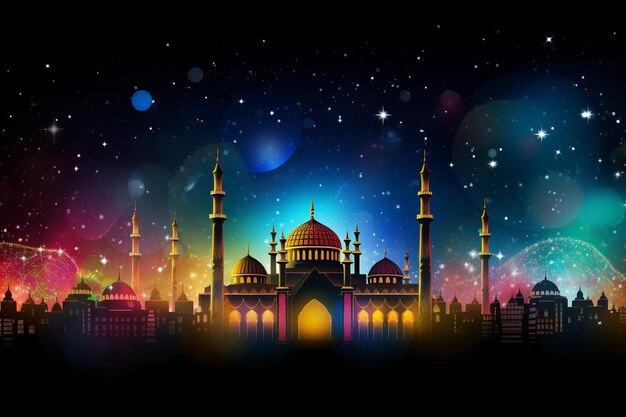 Islamische Feiertage Farbige Feierlichkeiten Islamisches Hintergrundbild