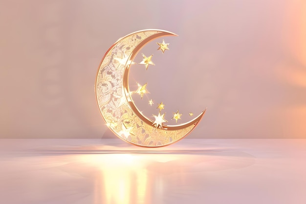 Islamische Grüße Ramadan Kareem Karte Design Hintergrund mit Halbmond