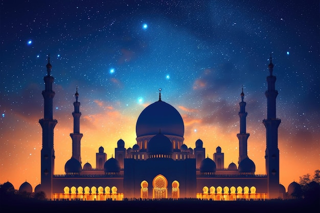 islamische Grußkarte für Ramadan Kareem oder Ied Mubarak Hintergrund