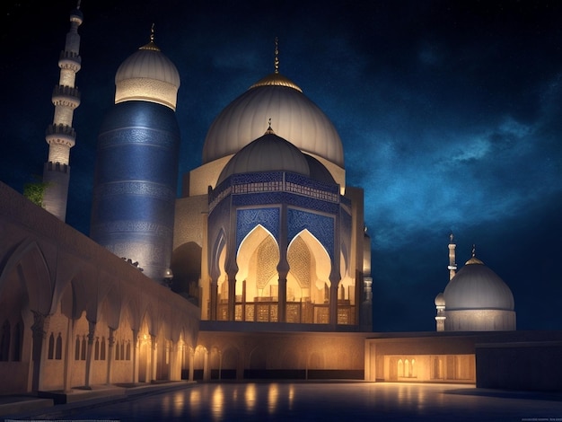 Islamische Laterne mit Nachtwüsten-Hintergrund