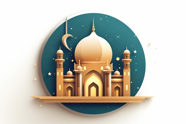 Islamische muslimische Moschee Makka Madina, Vektorillustrationsbild