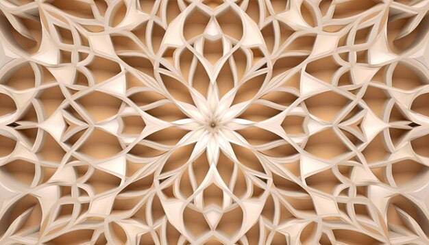Islamische Muster 3D-Cremehintergrund Generative KI
