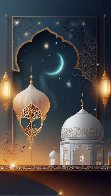 Islamisches Eid al-Fitr-Banner ai Foto