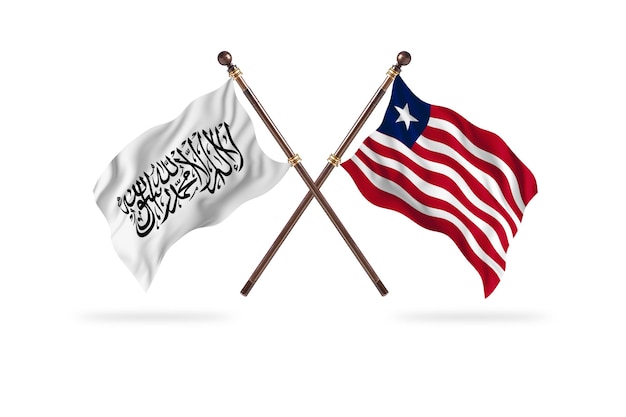 Islamisches Emirat Afghanistan gegen Liberia Two Flags Background