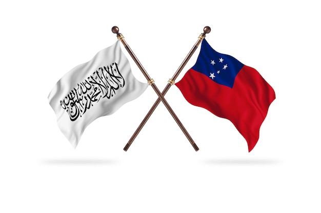 Islamisches Emirat Afghanistan gegen Samoa Two Flags Background