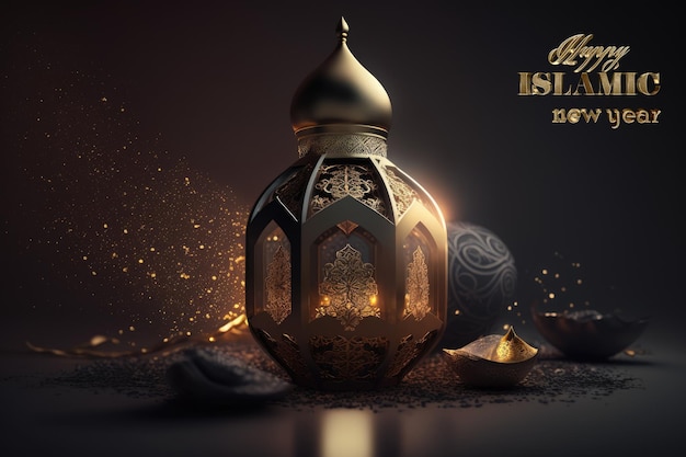Islamisches Neujahr Der Tag des Jahresanfangs nach dem islamischen Kalender, der erste Tag des Monats Muharram, muslimische Tradition, Religion, Mond, generative KI