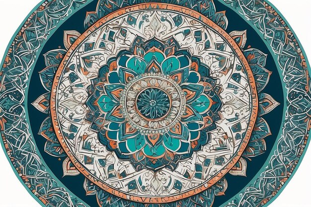 Islamisches Ramadan-Mandala-Design Hintergrund dekoratives Element Handgezeichnetes Islamisch-arabisches Ottoman-Motiv