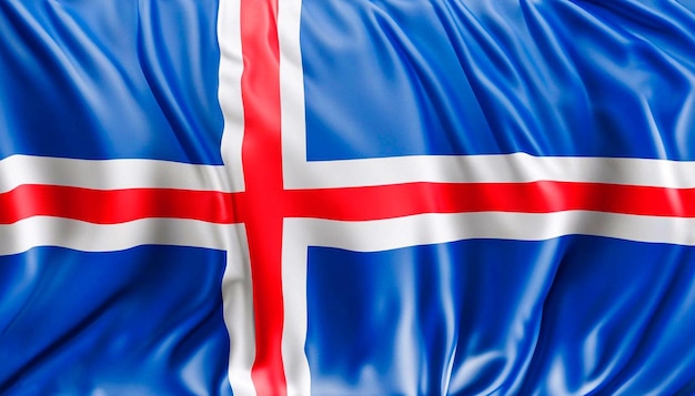 Island-Flagge mit Falten