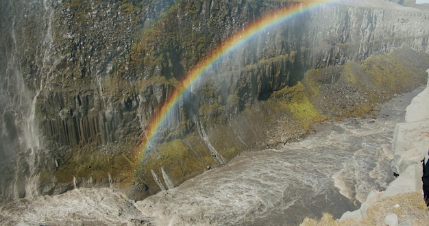 Islandia Cañón y río cerca de la cascada Dettifoss, la cascada más poderosa de Europa