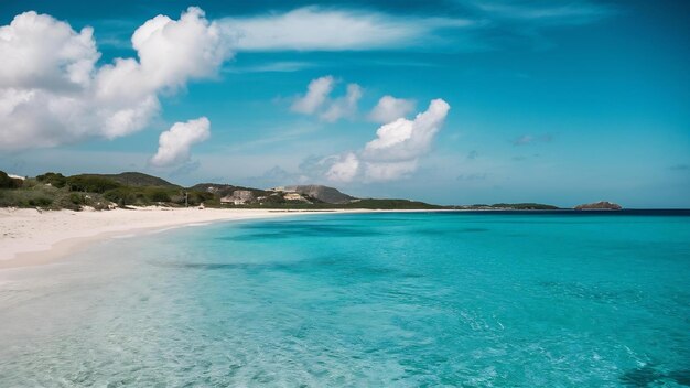 Foto islas baleares mar turquesa bajo cielo azul