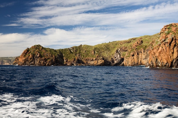 Foto islas eolias, lipari y vulcano, mar tirreno, sicilia, italia