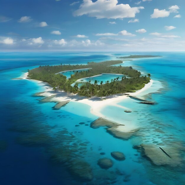 Islas panorámicas de Lakshadweep generadas por la IA