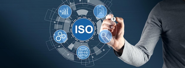 ISO e ícones em uma tela virtual