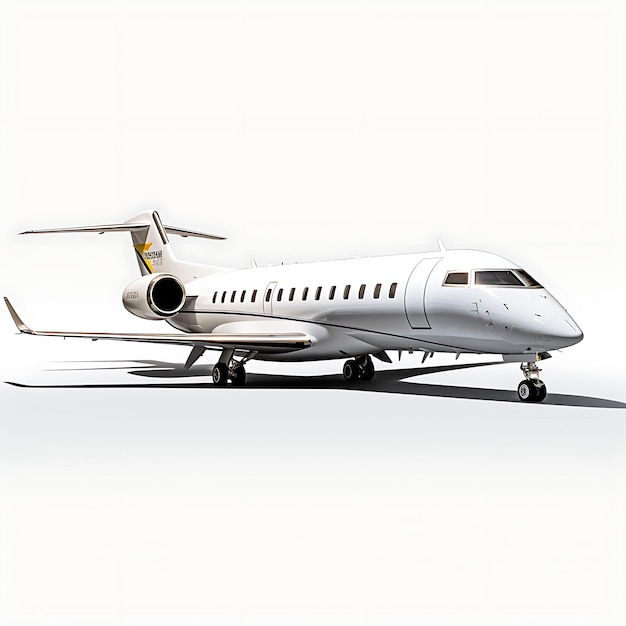 Isolado de Bombardier Global 6000 2006 Ultra Long Range Business Jet em em White BG Blank Clean