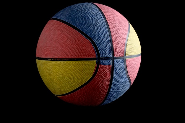 Isolado de fundo preto de basquete tricolor