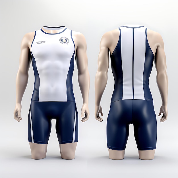 Isolado de Masters Water Polo para Homens Jammer Swim Suit Style com Polyb 3D Swim Suit Design em branco
