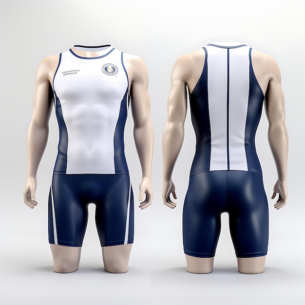 Foto isolado de masters water polo para homens jammer swim suit style com polyb 3d swim suit design em branco