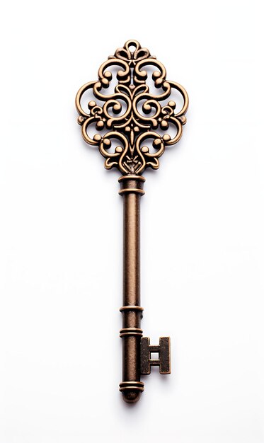 Isolado de Medieval Key Pendant Medieval Inspirado Pendente hecho de sostén Clipart Concepto de activo de juego