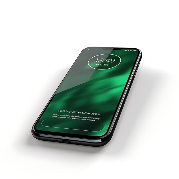 Isolado de Motorola Moto G7 Power Smartphone Vista lateral haciendo hincapié en el fondo blanco Limpio