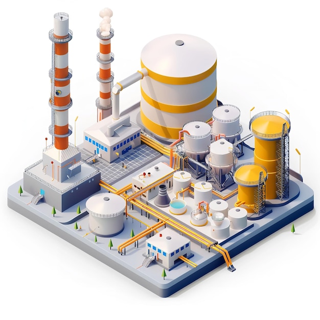Isolamento de uma refinaria de uma central de produção de petróleo e gás com armazenamento em Generative Ai branco