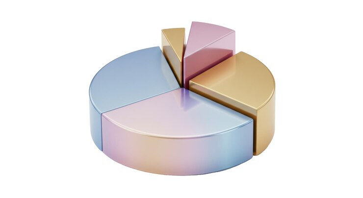 Foto isolated holographic business pie chart visualization of statistics