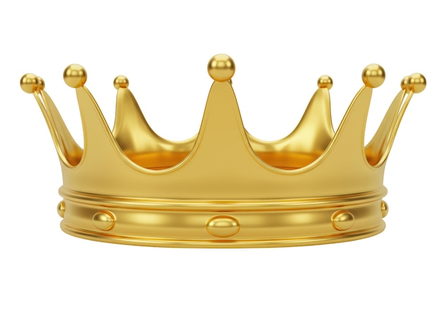 Isolated Shiny Golden Crown Symbol of Royalty