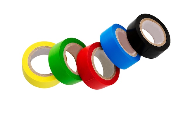 Isolierband, isoliert auf weiss Set aus verschiedenen Farben insul
