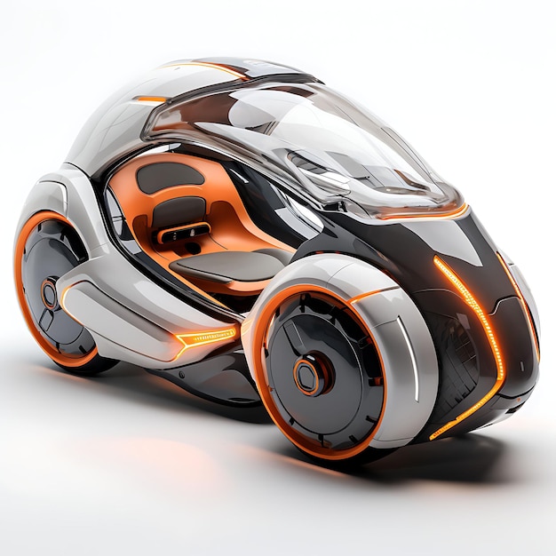 Isoliert eines futuristischen Mini Mobility Future Produ Kreatives Konzept Future Tech Transportation