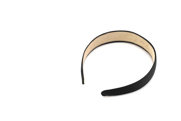 Foto isoliert schwarzes haarband stirnband im studiolicht mit weißem hintergrund