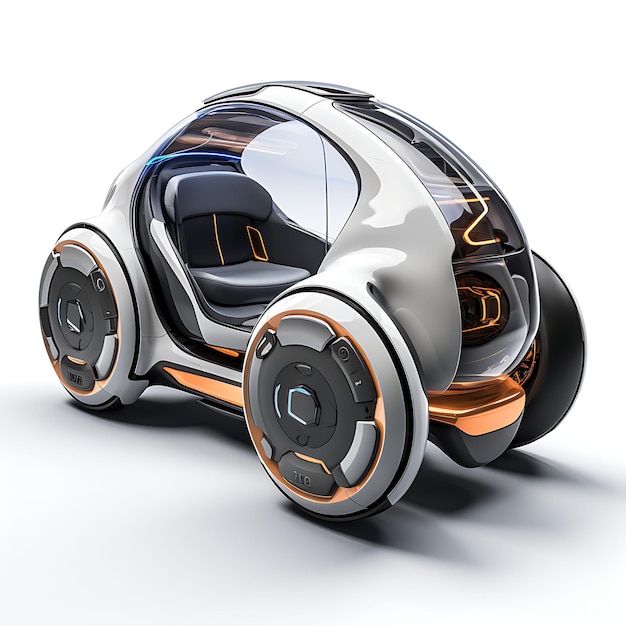 Isoliert von einem innovativen Mini Mobility Future Prod Kreatives Konzept Future Tech Transportation