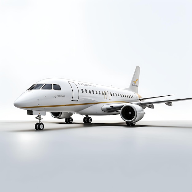 Isoliert von Embraer Lineage 1000E 2006 Vip Airliner auf weißem Hintergrund auf weißem BG Leer sauber