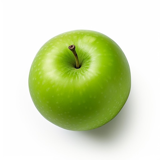 Isolierte Draufsicht auf grünen Apfel