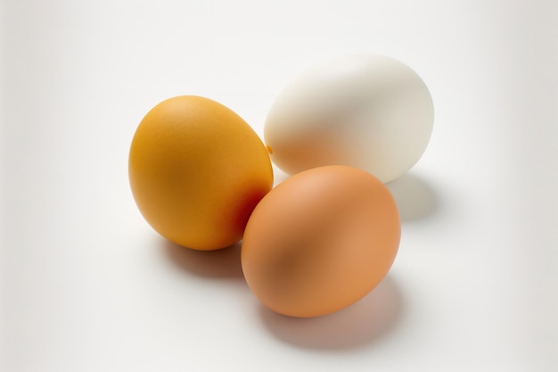 Isolierte Eier auf weißem Hintergrund