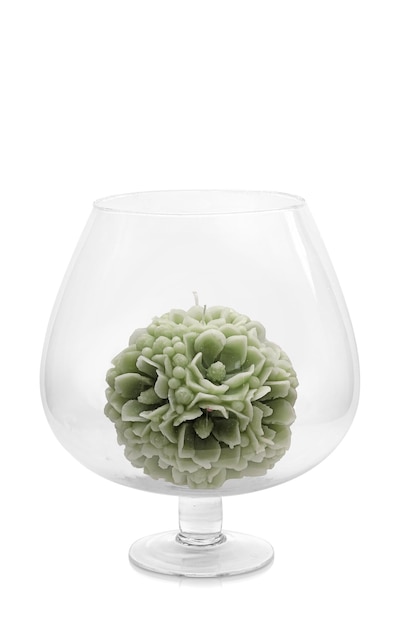 Isolierte farbige Kerze, verschiedene Formen. Duftkerze. Kerze mit Glas. Eier, Meer, Herz, Blume