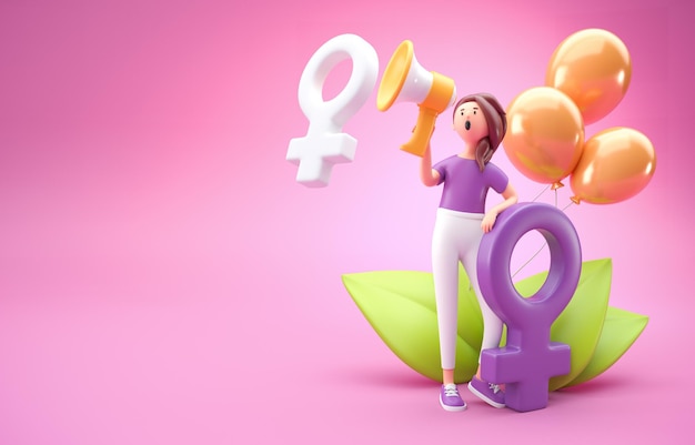 Isolierte Frauentag 3D-Illustration