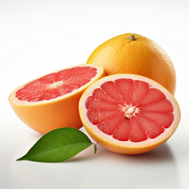 Isolierte Grapefruit auf weißem Hintergrund