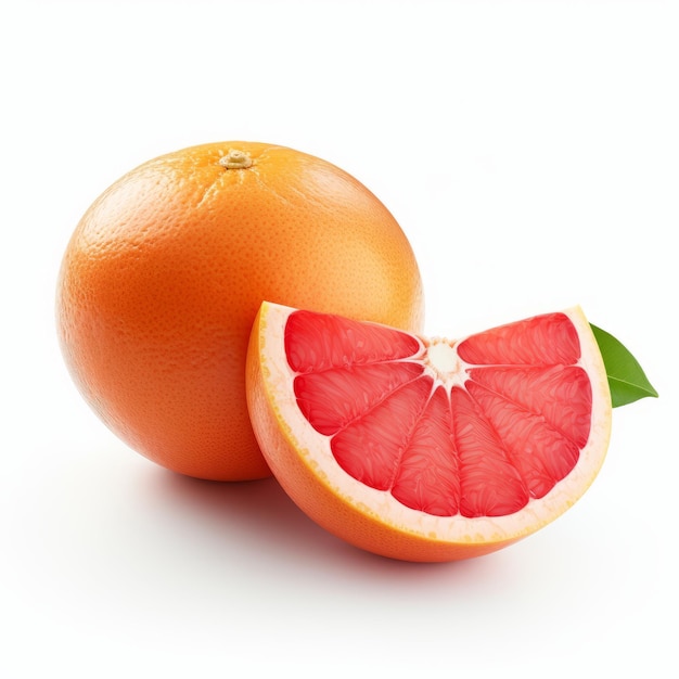 Isolierte Grapefruit auf weißem Hintergrund