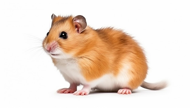 Isolierte Hamster-Seitenansicht auf weißem Hintergrund