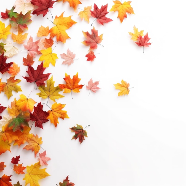 Isolierte Herbstblätter auf weißem Hintergrund erzeugen ai